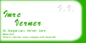 imre verner business card